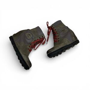 Sorel Lexie Quarry Leather lace up wedge boots